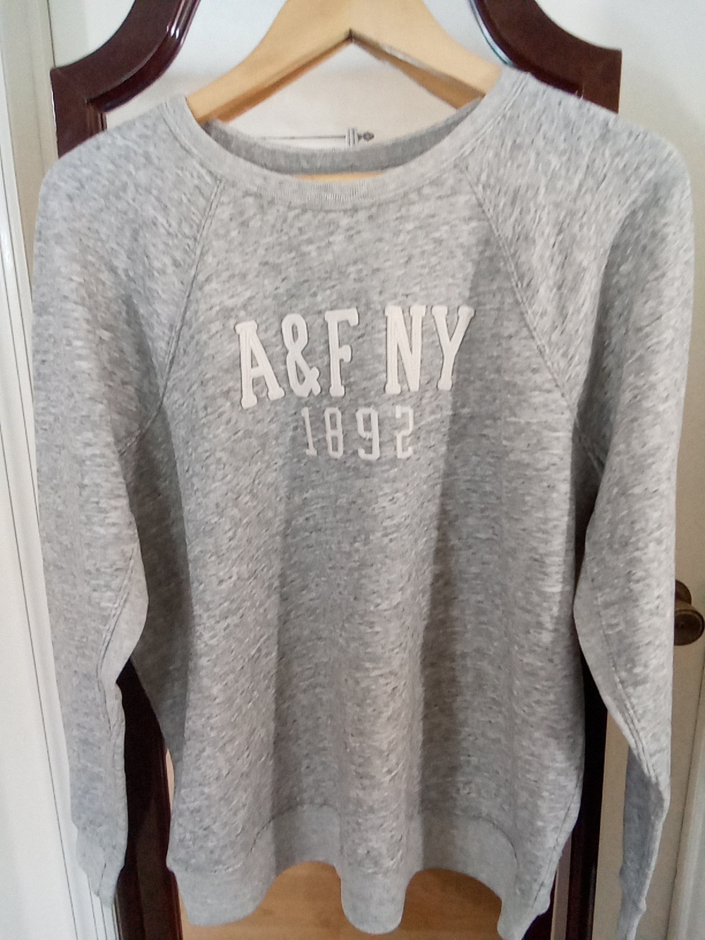 Abercrombie & Fitch Gray Crewneck Sweatshirt with White Logo